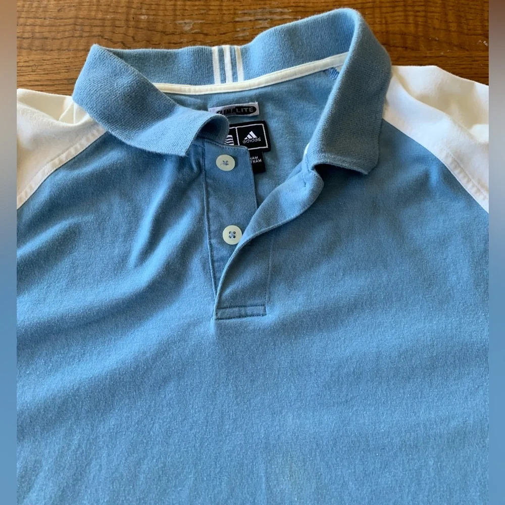 Adidas Climalite Polo Shirt L Texas Motor Speedway Golf Blue/white
